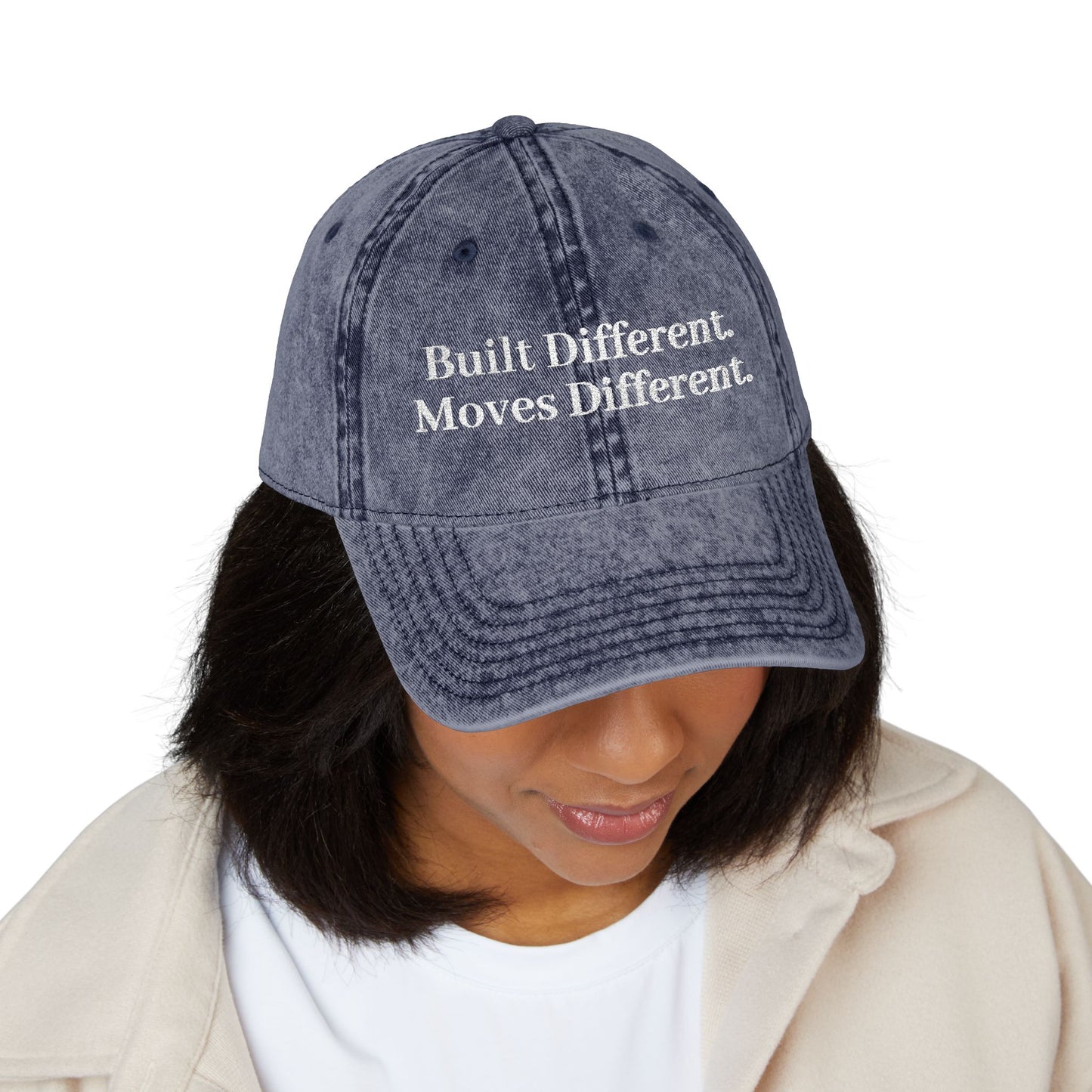 Built Different. Moves Different. | Unisex Vintage Inspired Embroidered Cap