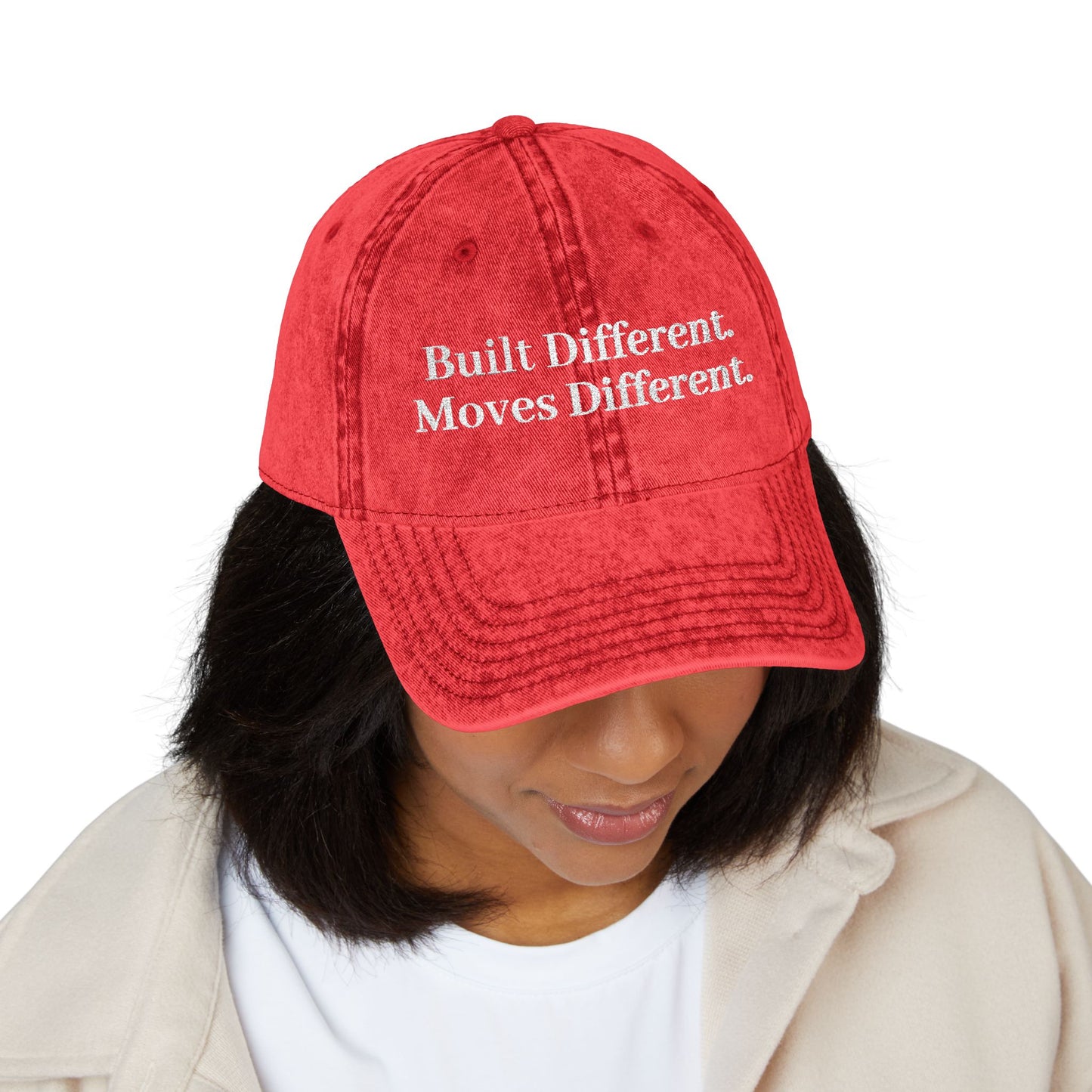 Built Different. Moves Different. | Unisex Vintage Inspired Embroidered Cap