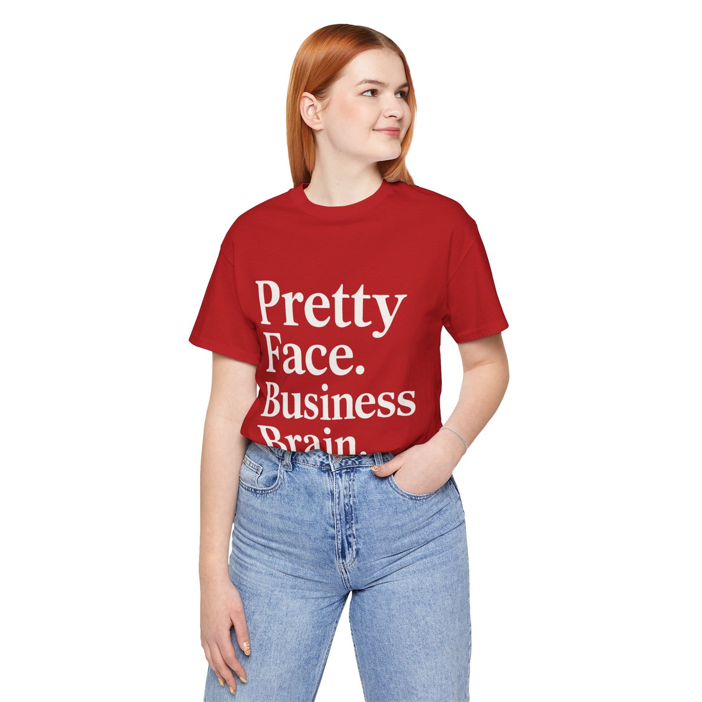 Pretty Face. Business Brain. | Unisex Short Sleeve Tee