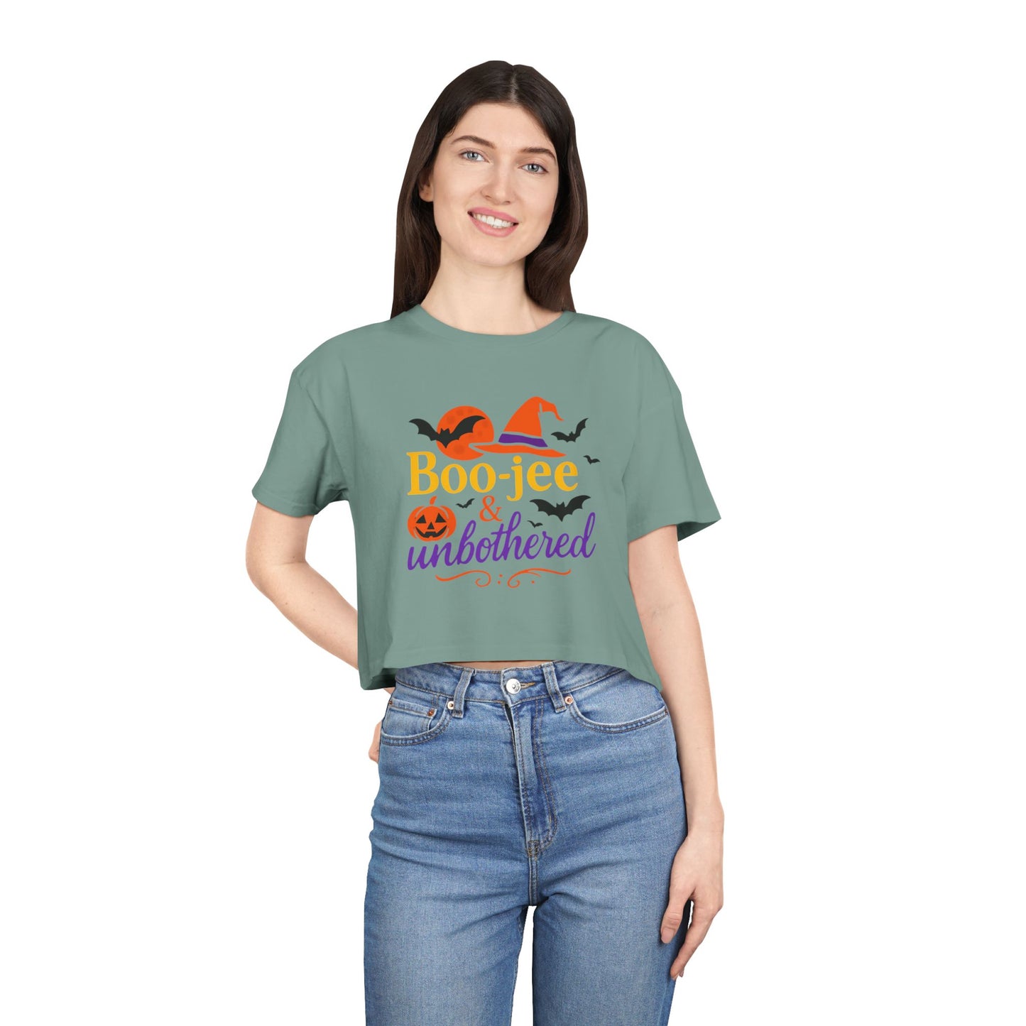 Boo-jee & Unbothered | Halloween Women's Crop Tee