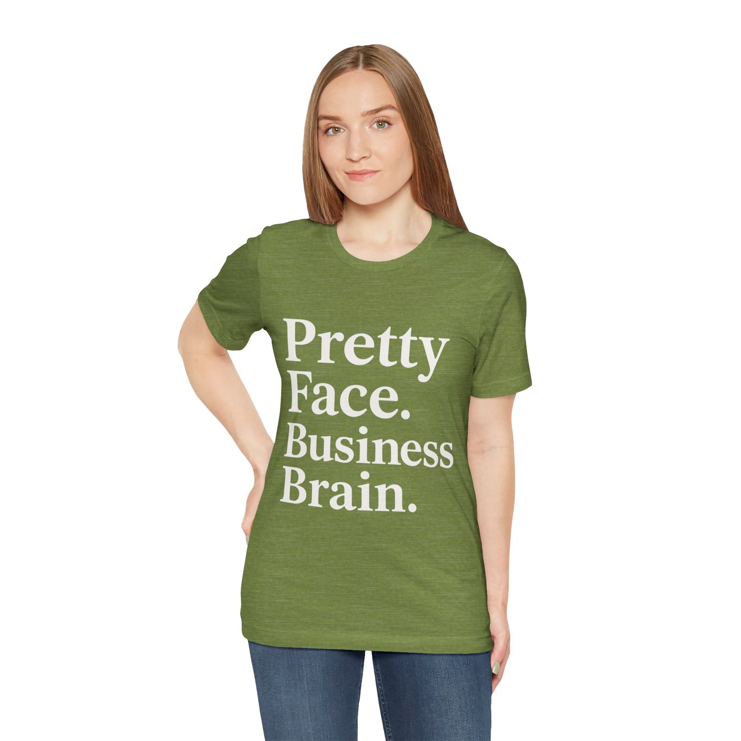 Pretty Face. Business Brain. | Unisex Short Sleeve Tee