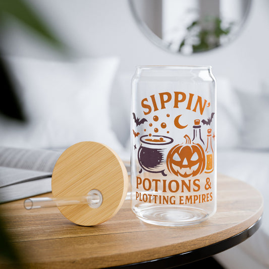 Sippin' potions & plotting empires | Halloween Sipper Glass, 16oz