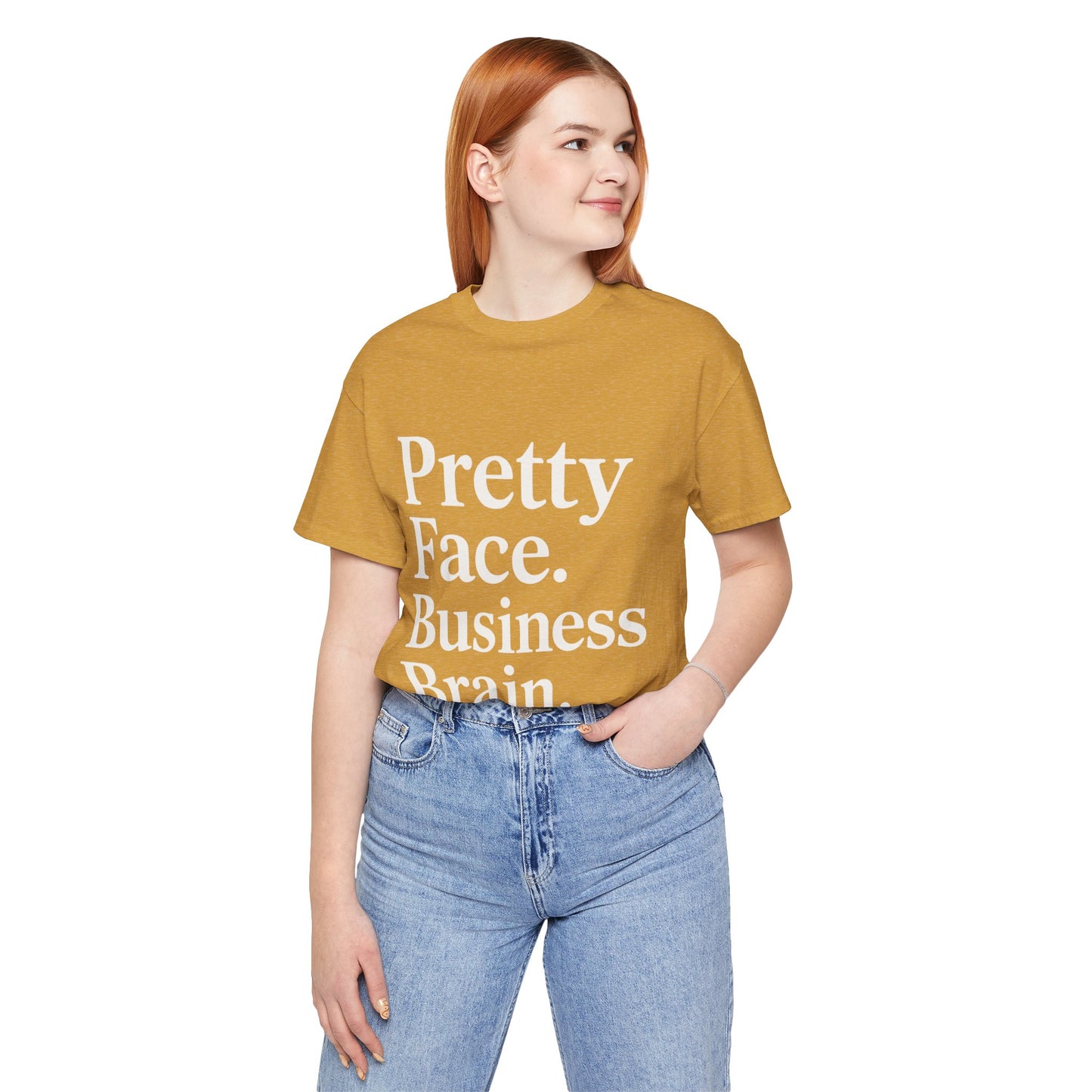Pretty Face. Business Brain. | Unisex Short Sleeve Tee