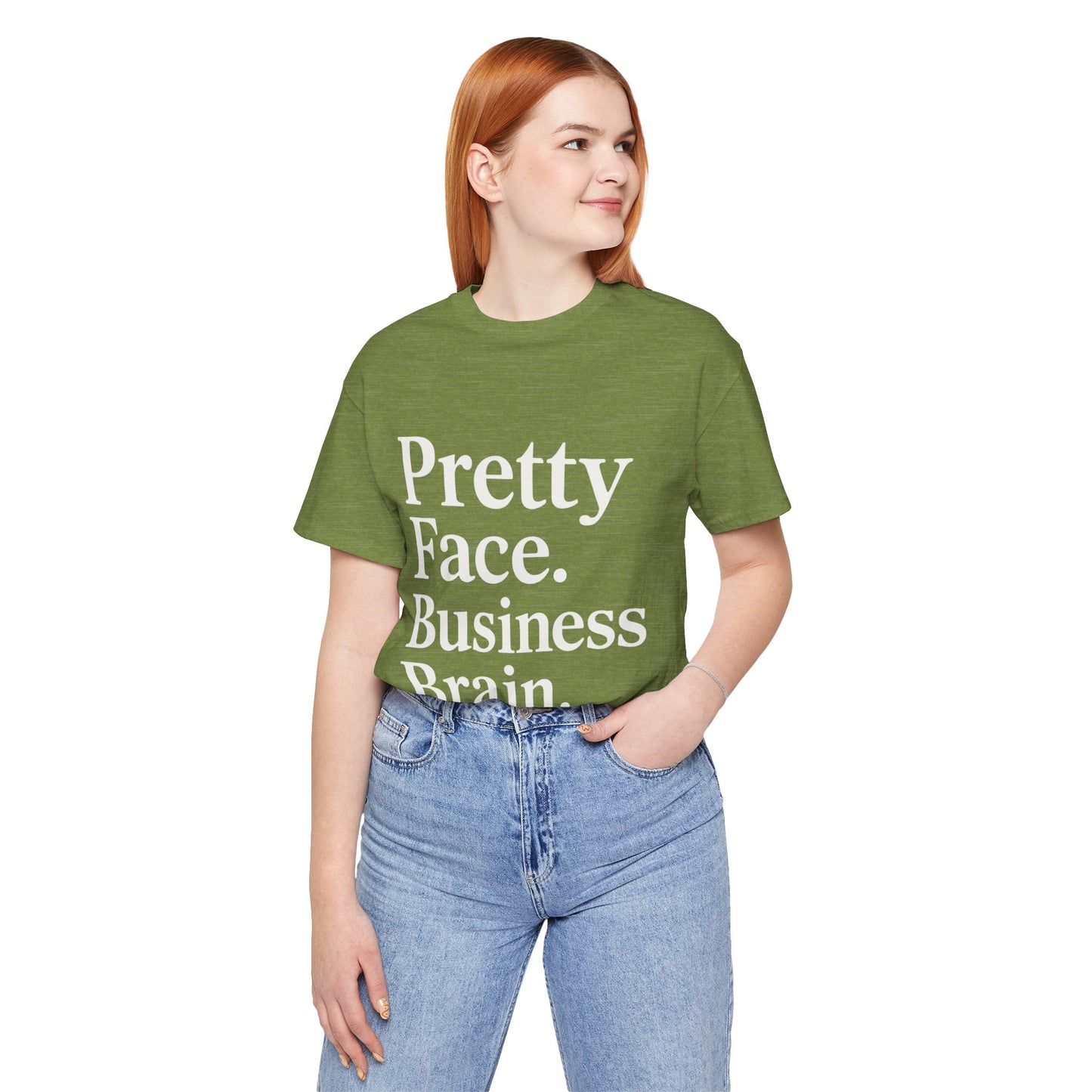 Pretty Face. Business Brain. | Unisex Short Sleeve Tee