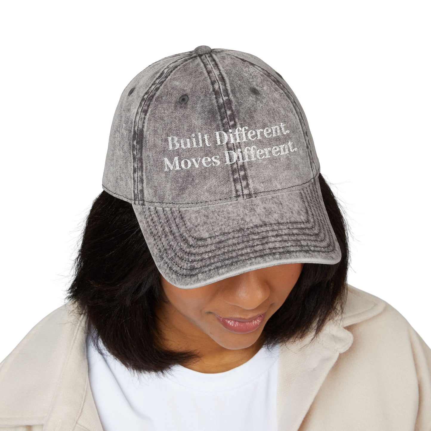 Built Different. Moves Different. | Unisex Vintage Inspired Embroidered Cap