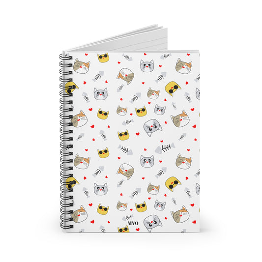 Spiral Notebook | Cat Pattern