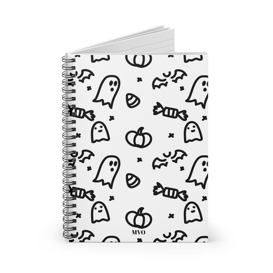 Spiral Notebook | Ghost & Candy Corn Pattern
