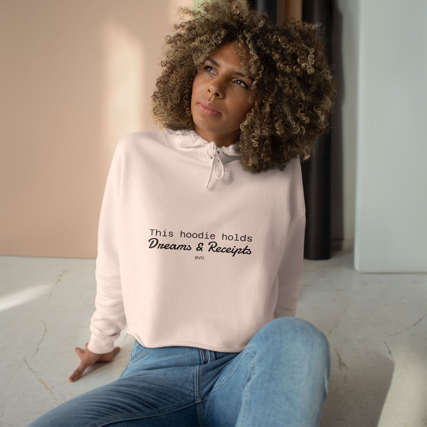 Dreams & Receipts | Crop Hoodie