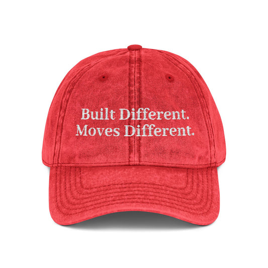 Built Different. Moves Different. | Unisex Vintage Inspired Embroidered Cap