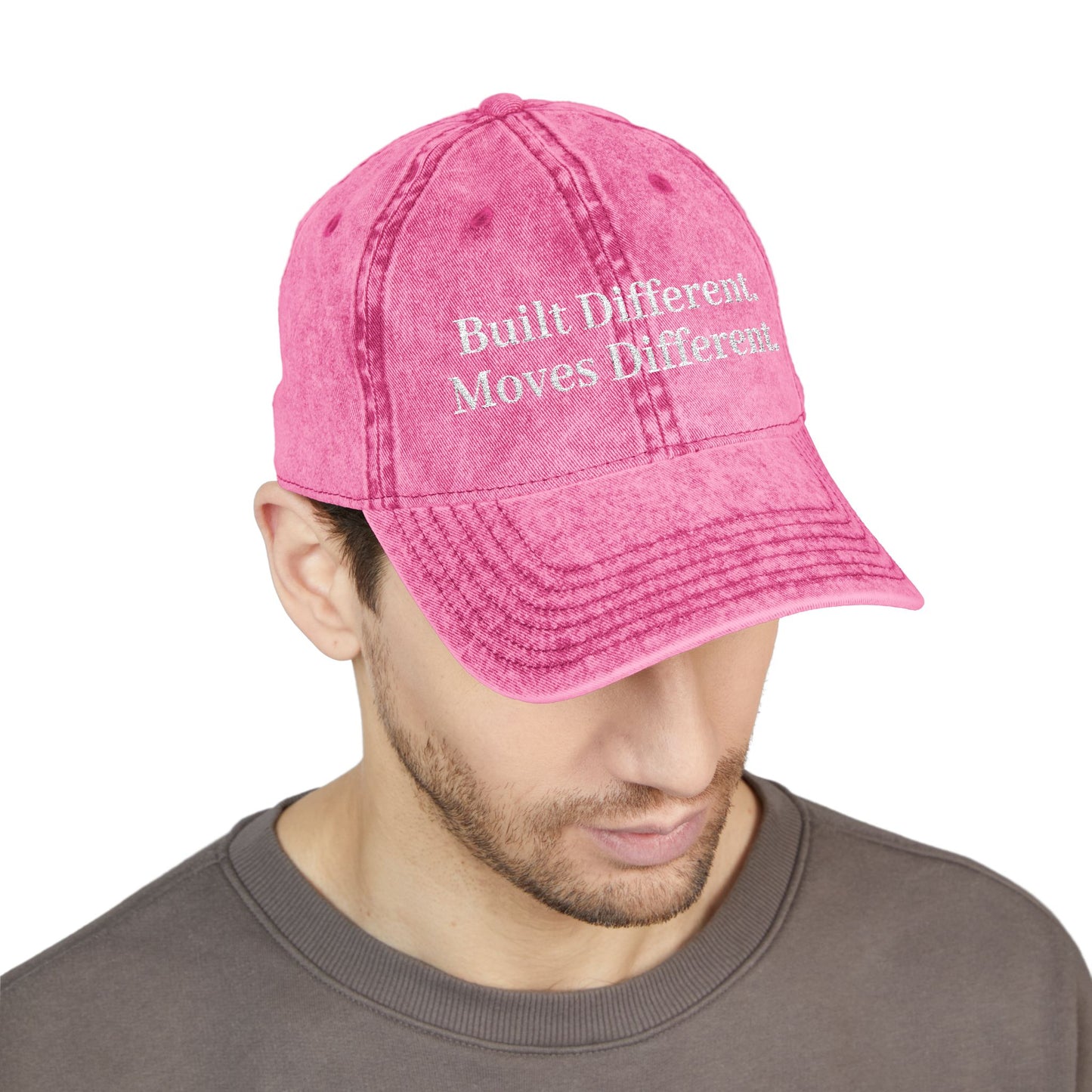 Built Different. Moves Different. | Unisex Vintage Inspired Embroidered Cap