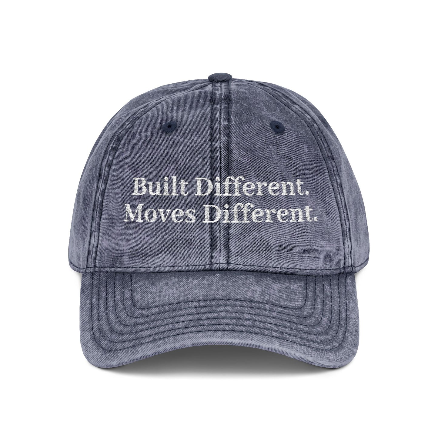 Built Different. Moves Different. | Unisex Vintage Inspired Embroidered Cap