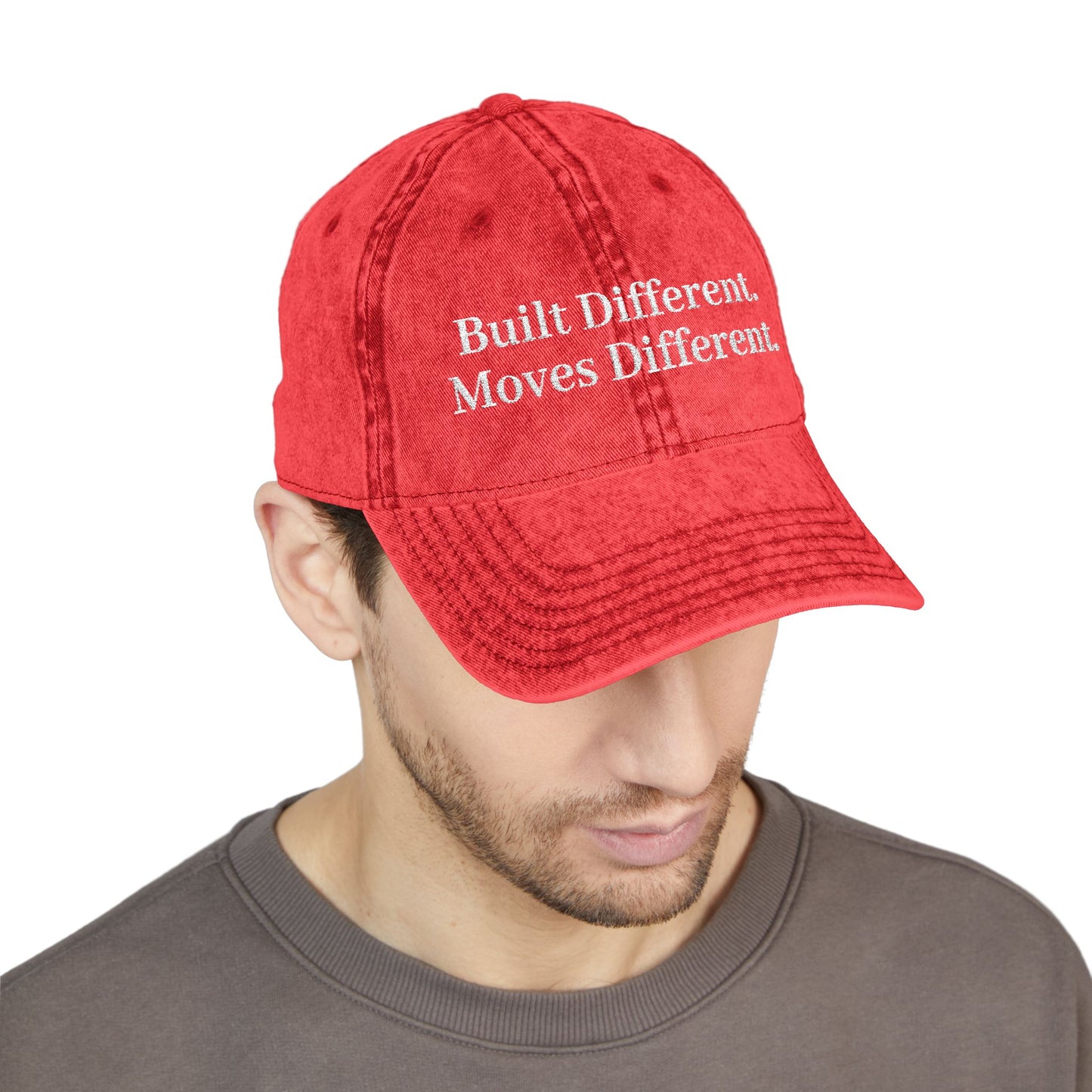 Built Different. Moves Different. | Unisex Vintage Inspired Embroidered Cap