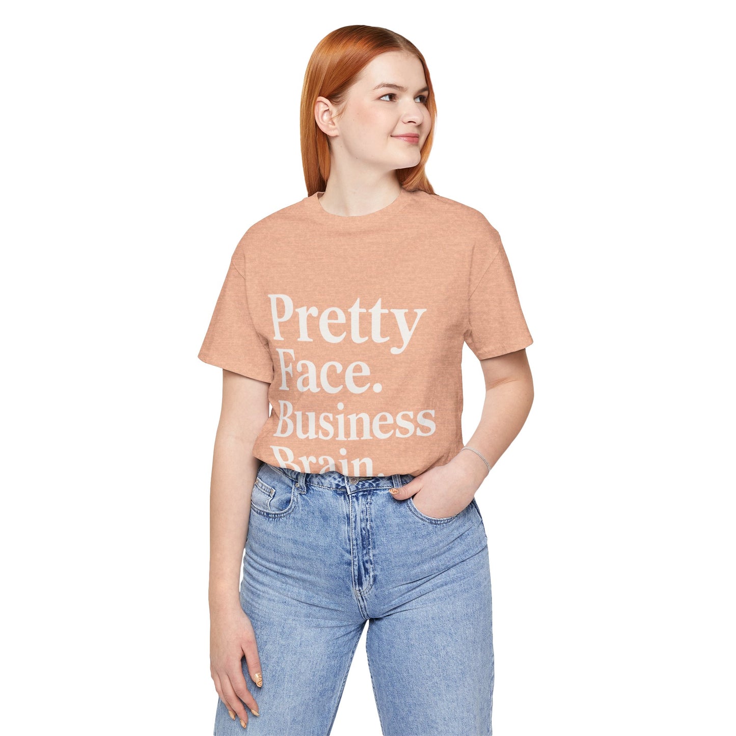 Pretty Face. Business Brain. | Unisex Short Sleeve Tee