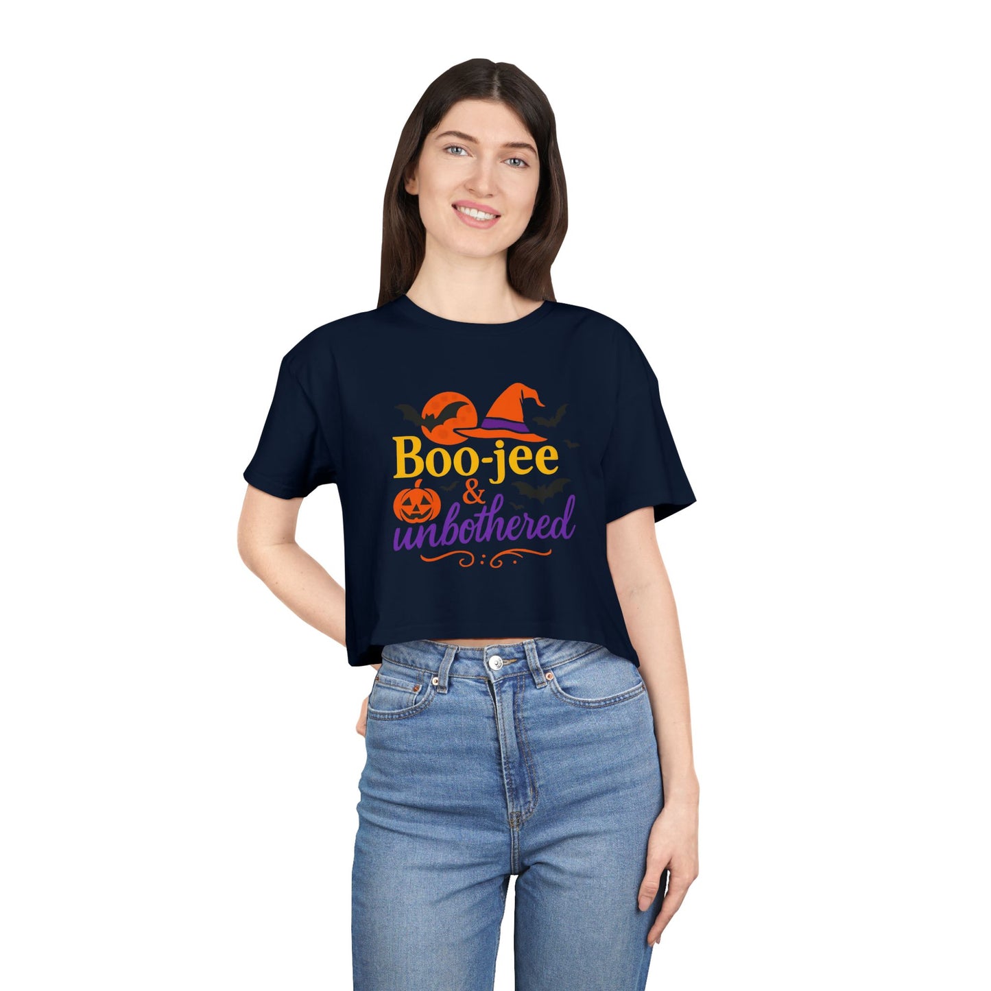 Boo-jee & Unbothered | Halloween Women's Crop Tee
