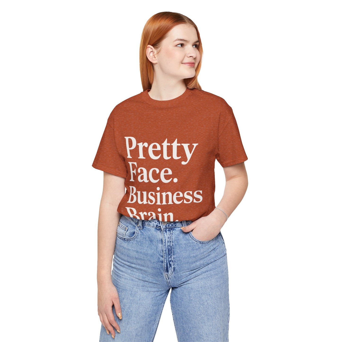 Pretty Face. Business Brain. | Unisex Short Sleeve Tee