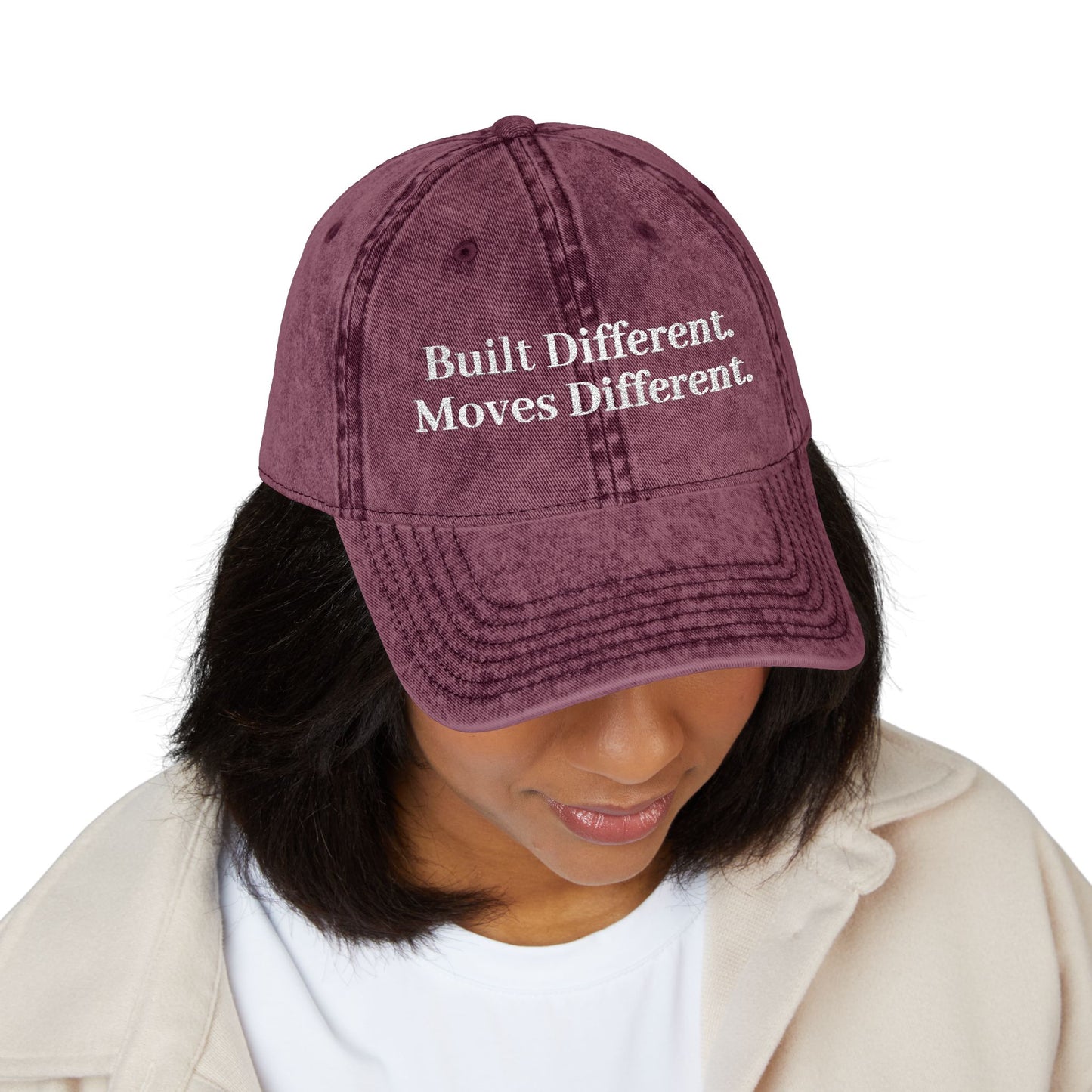 Built Different. Moves Different. | Unisex Vintage Inspired Embroidered Cap