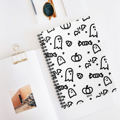 Spiral Notebook | Ghost & Candy Corn Pattern