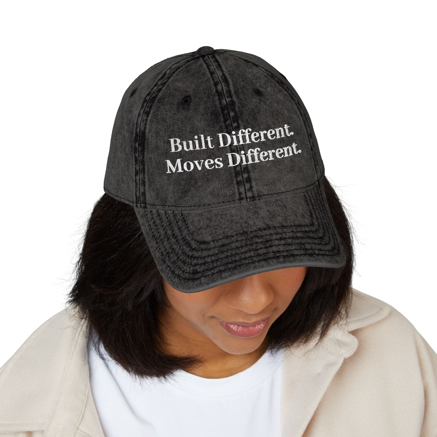 Built Different. Moves Different. | Unisex Vintage Inspired Embroidered Cap