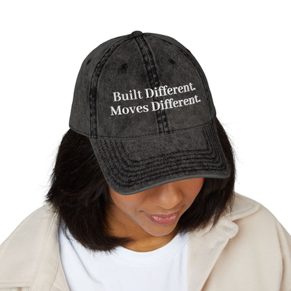 Built Different. Moves Different. | Unisex Vintage Inspired Embroidered Cap