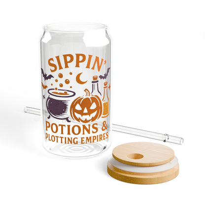 Sippin' potions & plotting empires | Halloween Sipper Glass, 16oz