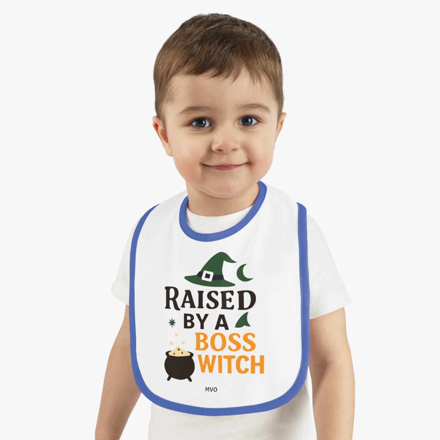 Raised by a Boss Witch | Halloween Themed Baby Bib