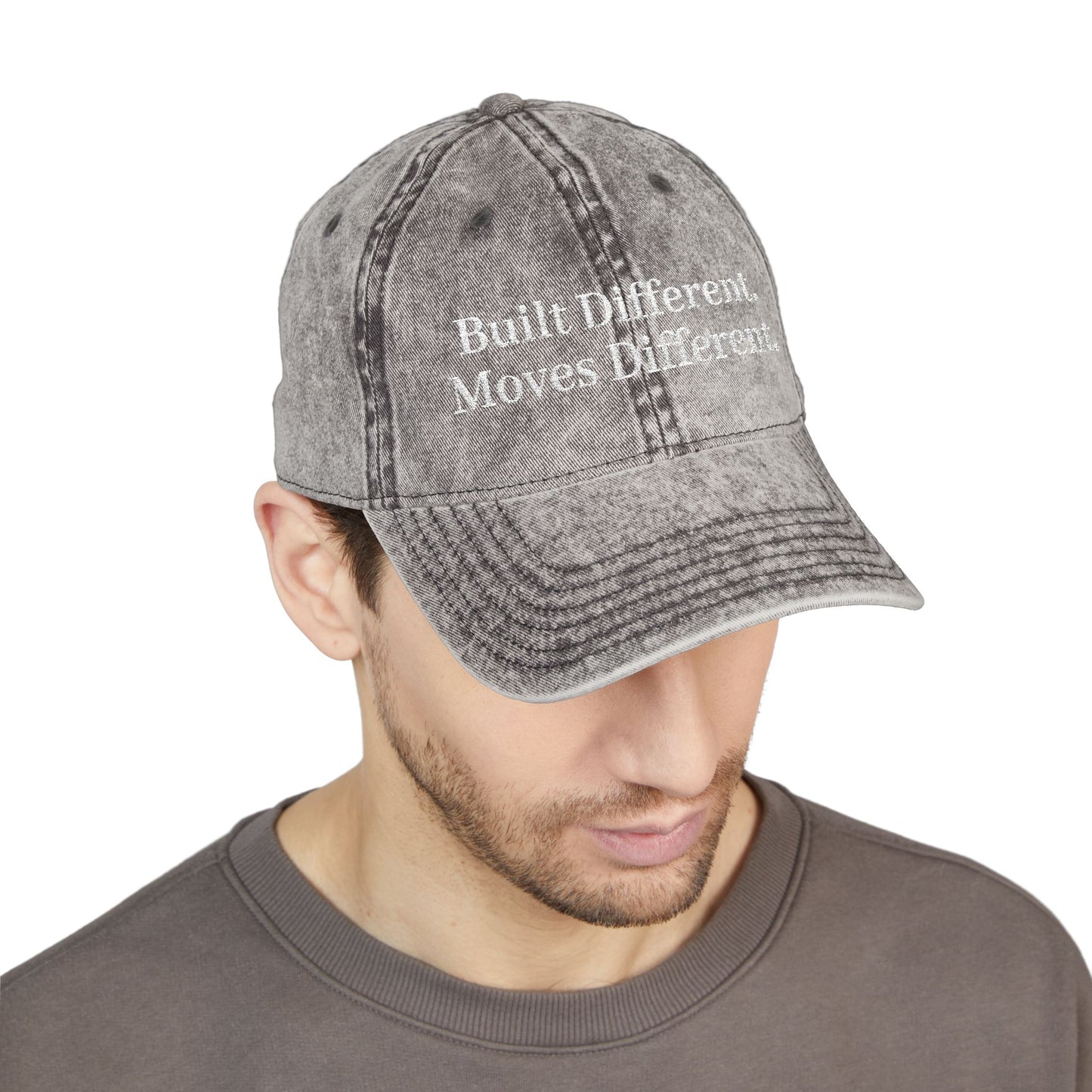 Built Different. Moves Different. | Unisex Vintage Inspired Embroidered Cap