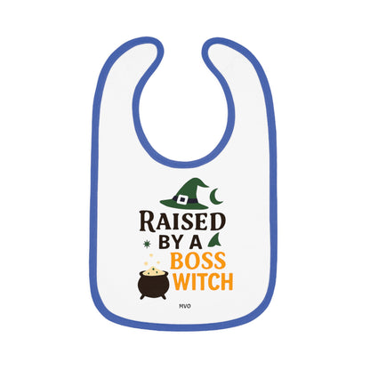 Raised by a Boss Witch | Halloween Themed Baby Bib