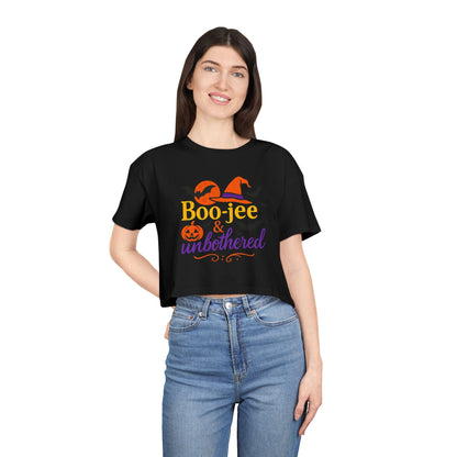 Boo-jee & Unbothered | Halloween Women's Crop Tee
