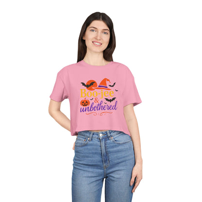 Boo-jee & Unbothered | Halloween Women's Crop Tee
