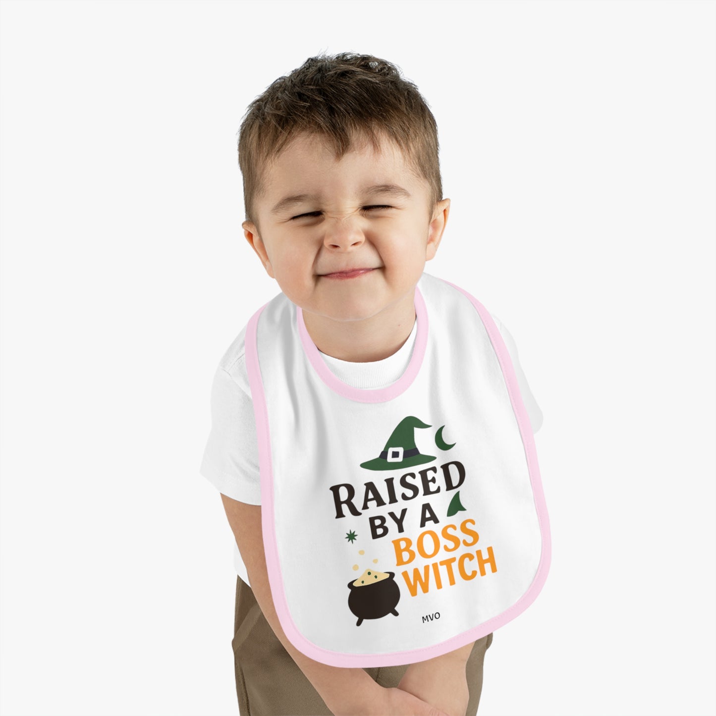 Raised by a Boss Witch | Halloween Themed Baby Bib
