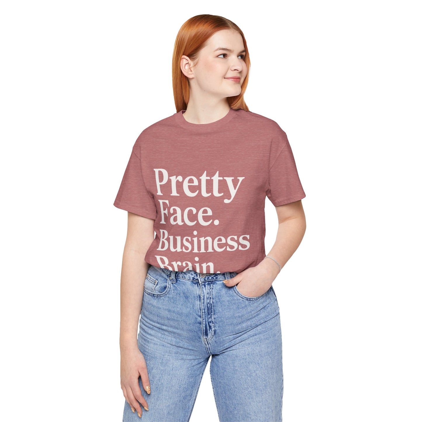 Pretty Face. Business Brain. | Unisex Short Sleeve Tee
