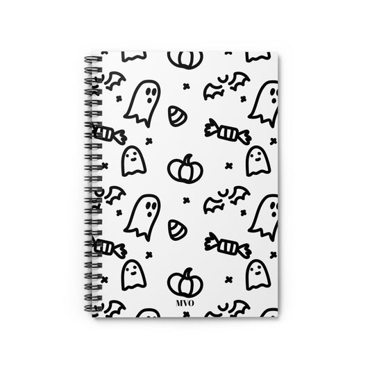 Spiral Notebook | Ghost & Candy Corn Pattern