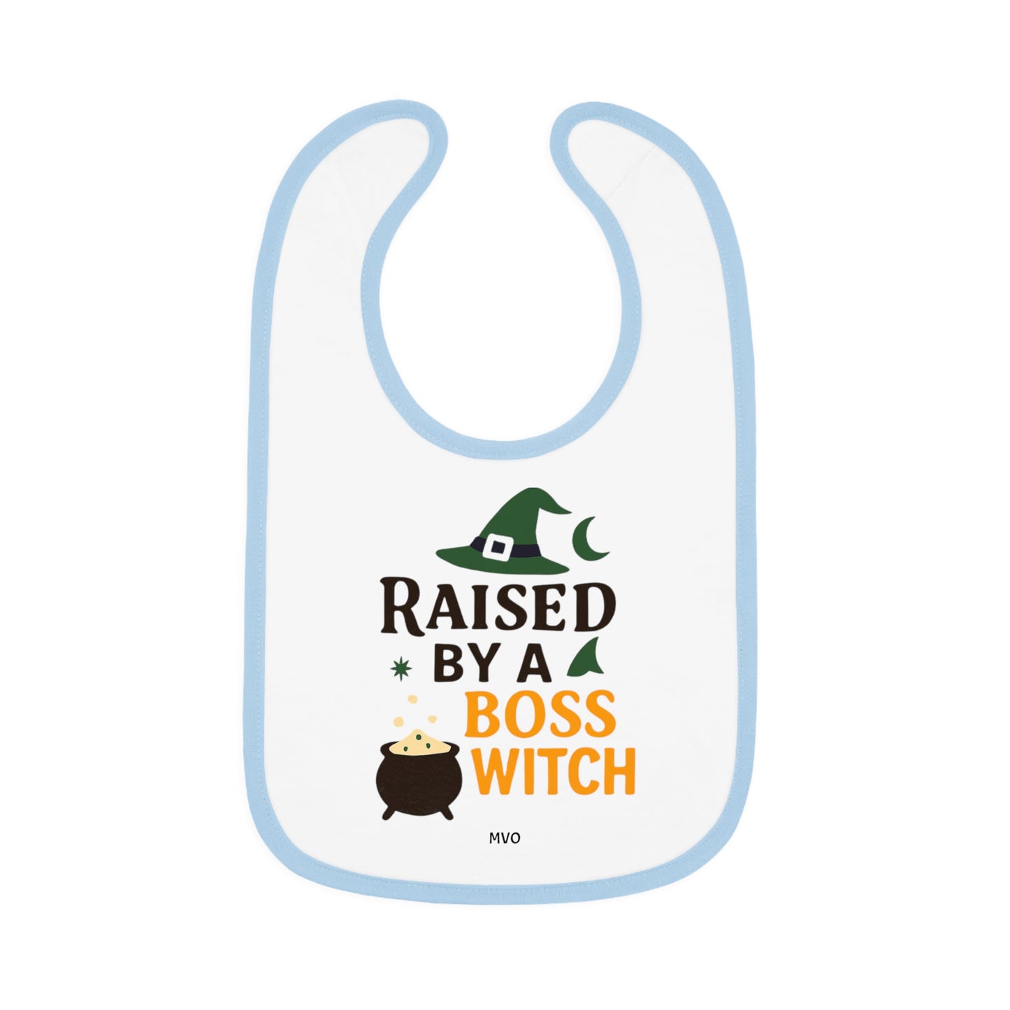 Raised by a Boss Witch | Halloween Themed Baby Bib