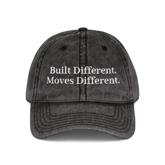 Built Different. Moves Different. | Unisex Vintage Inspired Embroidered Cap