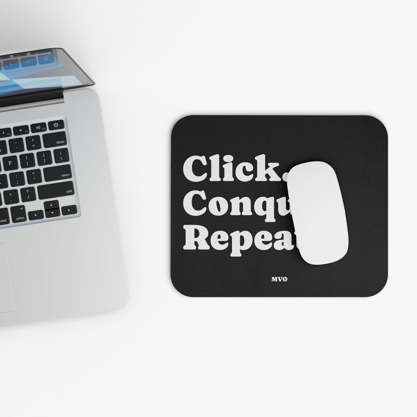 Click Conquer Repeat | Motivational Mouse Pad