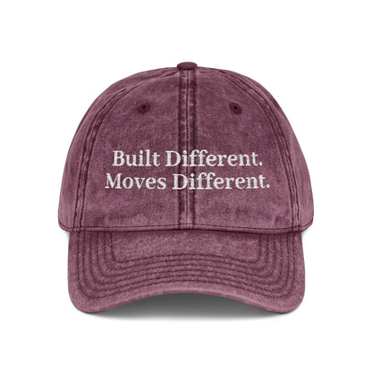 Built Different. Moves Different. | Unisex Vintage Inspired Embroidered Cap