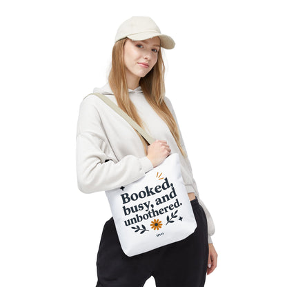 Booked, busy, and unbothered. | Tote Bag